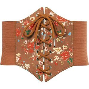 ✨ Lace-Up Wide Elastic Corset Belt | Vintage Waspie Waist Cincher | Adjustable